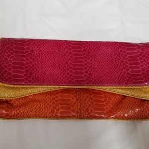 Nine West Unique Tri-Colored Fold-Over Clutch